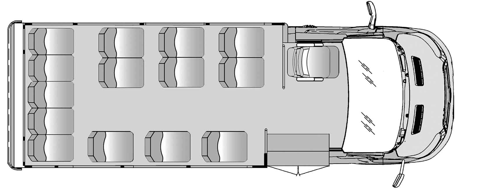 14 Passenger Plus Driver Floorplan Image